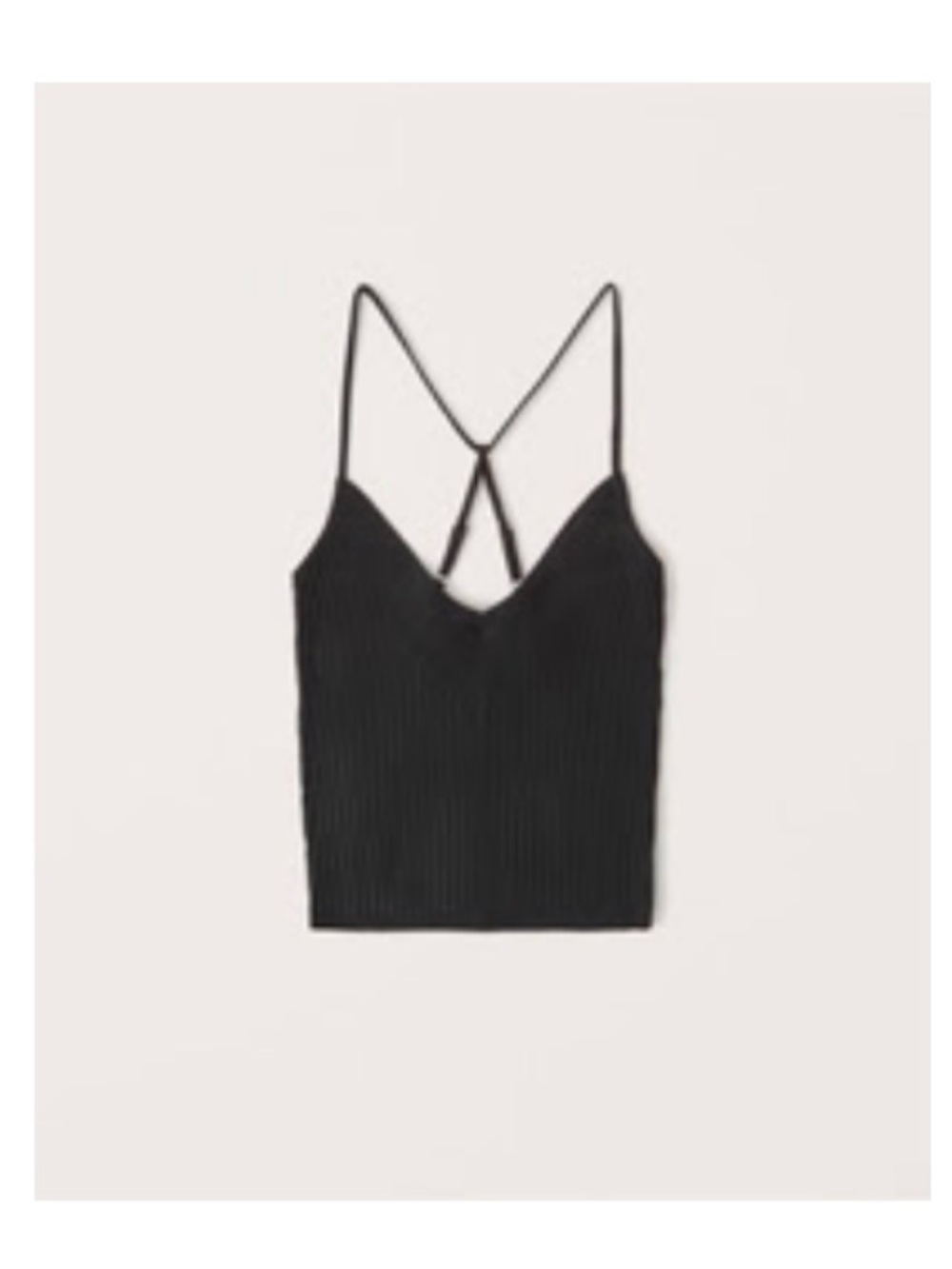 Abercrombie & Fitch Black Ribbed V-Neck Strappy Cami